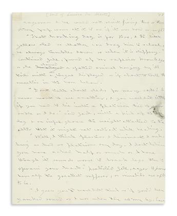 ALCOTT, LOUISA MAY. Two items: Autograph Manuscript, unsigned * Autograph Letter Signed, L.M. Alcott.